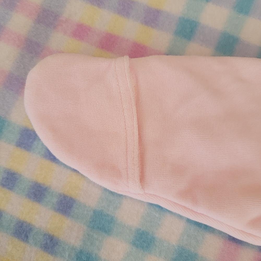 MINIBASIX ♡ Sweet Vintage Pink 'n White Baby Girl Velvet Teddy Bear Bunting 0-3M - Picture 9 of 17